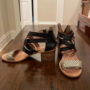 Madewell Black Lora Leather Block Heel Sandal